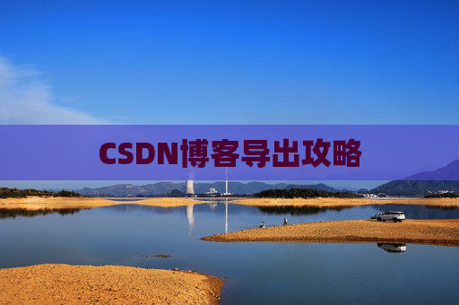 CSDN博客导出攻略